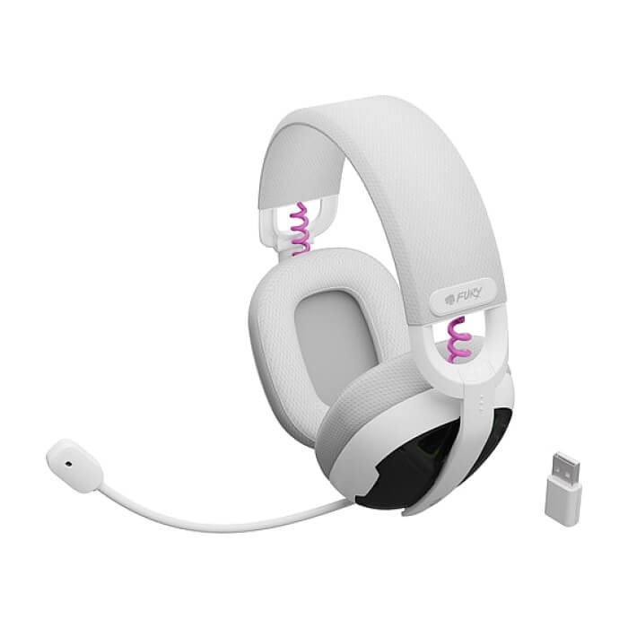 Fury Gaming Headset, Fukiya F6, Wireless With Microphone, White ID 93013 (тъмнейл - 3)