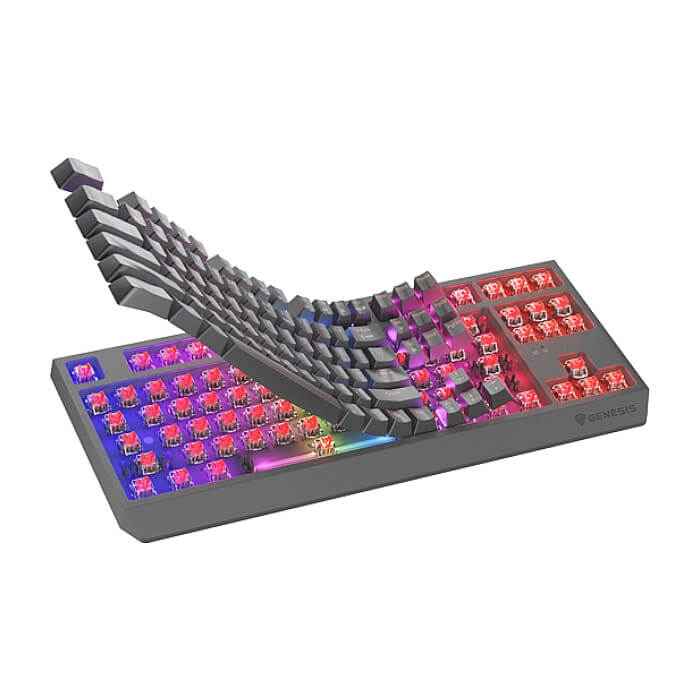 Genesis Gaming Keyboard Thor 230 TKL Wireless US Black RGB Mechanical Outemu Red (тъмнейл - 2)