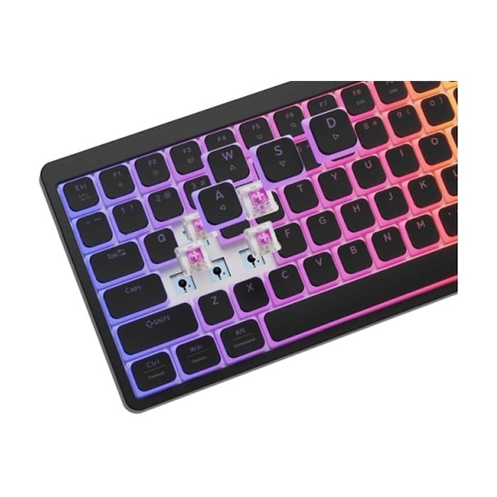 Genesis Gaming Keyboard Thor 430 TKL, US, RGB Mechanical Outemu, Pink, Silent, Hot Swap Slim, Black (тъмнейл - 4)