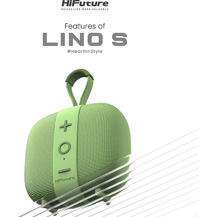 HiFuture LINO S Green, Bluetooth 5.4, IPX7 Waterproof, 12W Output, Pair to Play (TWS Mode), Up to 10 Hours Playtime, Support Auracast (Up to 100 units pair), Built-in Powerful DSP ID 94776 (тъмнейл - 2)
