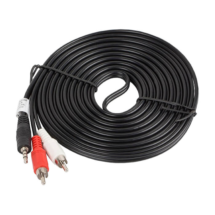Кабел - Lanberg mini jack 3.5mm (M) 3 pin -> 2X RCA (chinch) (M) cable 5m ID 72587 (тъмнейл - 2)