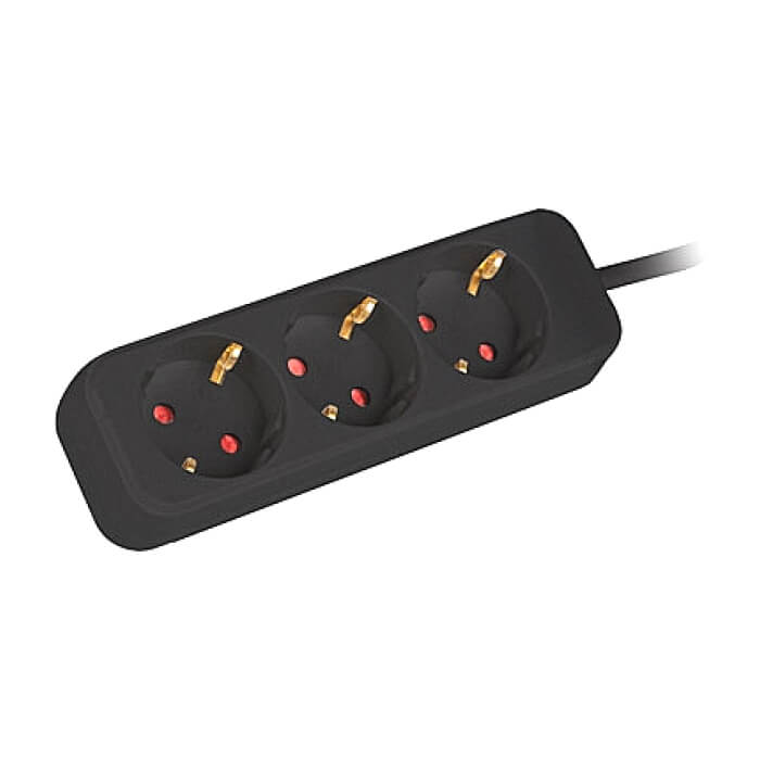 Lanberg power strip 1.5m, 3 sockets, french quality-grade copper cable, black (тъмнейл - 2)