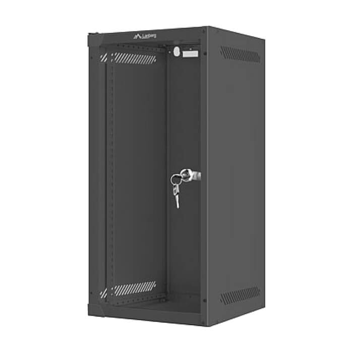 Lanberg rack cabinet 10" wall-mount 12U/280x310 (flat pack) with glass door black ID 87215 (тъмнейл - 4)