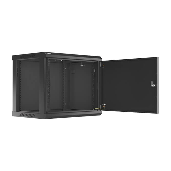 Lanberg rack cabinet 19" wall-mount 9U/600x450 for self-assembly with metal door black (flat pack) ID 87596 (тъмнейл - 2)