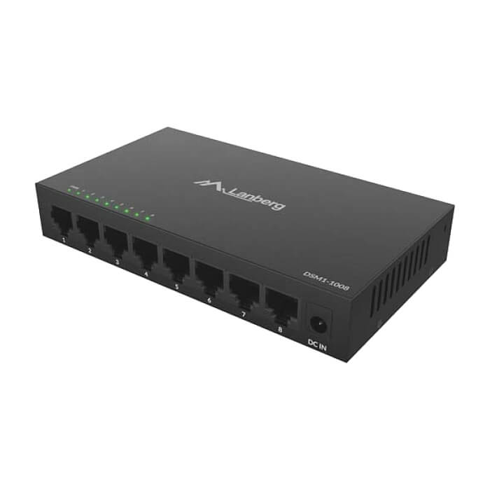 Lanberg switch DSM1-1008 8-port, 1GB/s 12V Metal case (тъмнейл - 4)