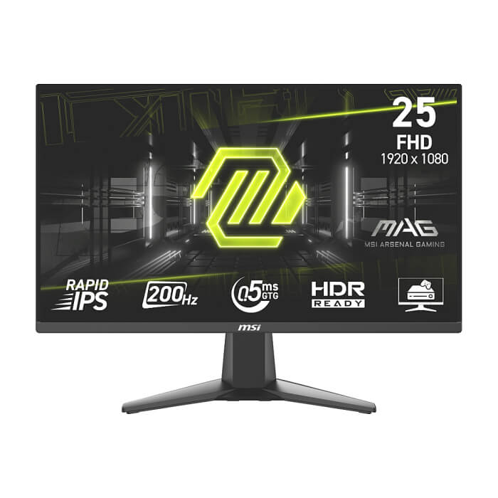 MSI MAG 255F E20, 24.5", 0.5ms, 200Hz, Rapid IPS, 1920x1080 (FHD), 16:9, AMD FreeSync Premium, 79% DCI-P3, AG, HDR Ready, 300 nits, 1000:1, DCR 100M:1, DP(1.2a), 2xHDMI 2.0b, ID 93779 на супер цена