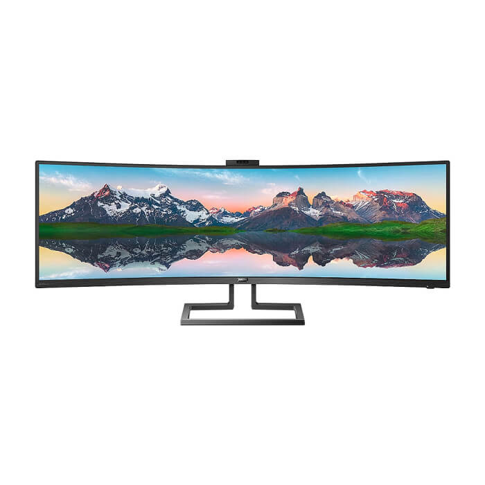 Philips 499P9H, 49" 32:9 Super Wide Curved 1800R VA LED, 5120x1440@60Hz, HDR 400, 5ms, 3000:1, 80M:1 DCR, 450 cd/m2, Web cam,Tilt, Swivel, Heigh Adjust, HDMI, DP, Headphone Out, Speakers, USB-C/USB 3.1, RJ45, Black ID 64895 (тъмнейл - 4)