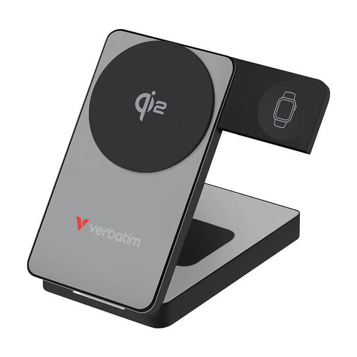 Verbatim Foldable 3-in-1 Qi2 Magnetic Wireless Power Bank 10000 mAh Grey ID 99020 на супер цена