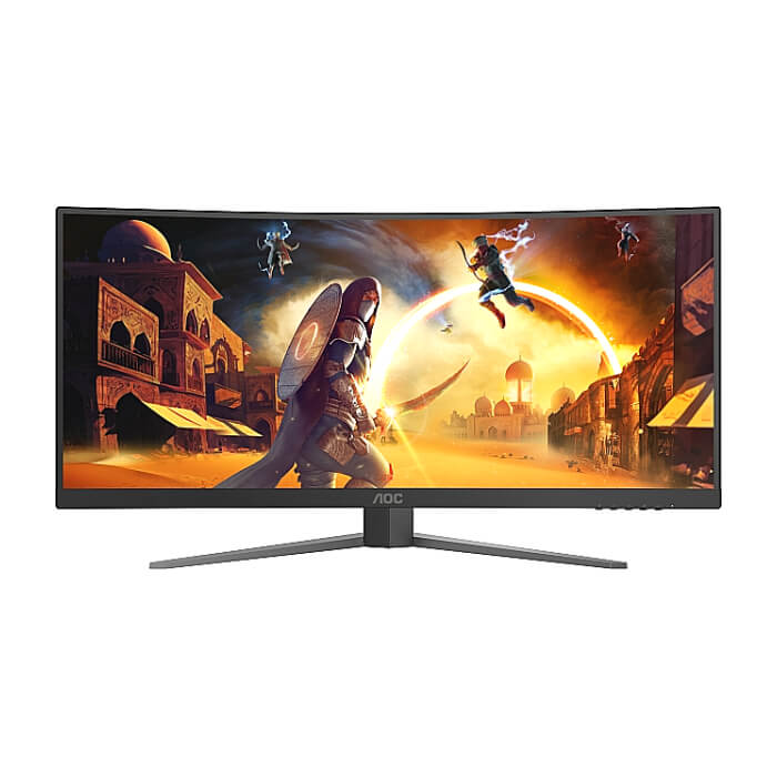 AOC CU34G4Z, 34" Curved 1500R, VA, WLED, 3440x1440@240Hz, 1ms GtG, 0.3ms MPRT, 450cd m/2, 2500:1, 80M:1 DCR, Adaptive Sync, FlickerFree, Low Blue Light, Tilt, Height Adjust, Pivot, Swivel, 2xHDMI, DP, USB hub ID 86693 (тъмнейл - 3)