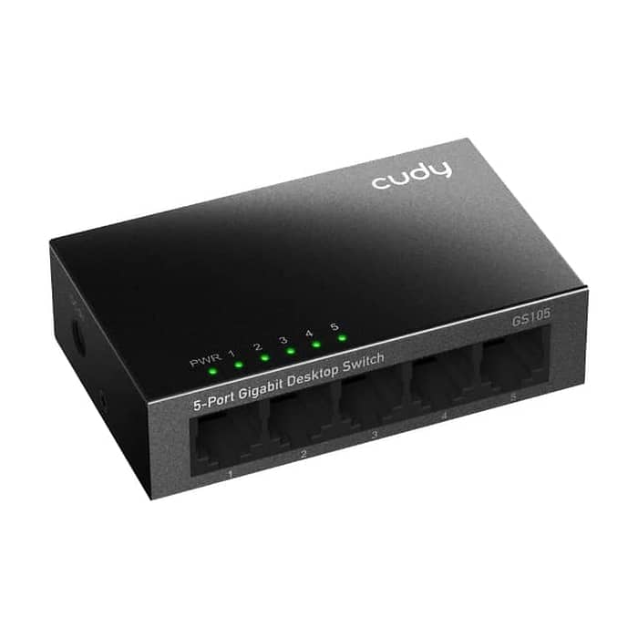 Cudy GS105 5-Port Gigabit Metal Switch, 5 10/100/1000M RJ45 Ports, Desktop Metal Case (тъмнейл - 3)