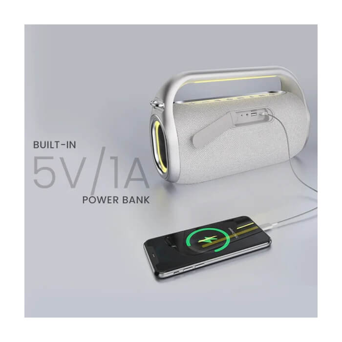 HiFuture MusicBox100 Silver, 20W Output, Karaoke Enable, Two Wireless Microphone, 4000mAh Battery (Support Power Bank), RGB Lighting, Pair to Play (TWS Mode), Bluetooth 5.3 ID 94751 (тъмнейл - 4)