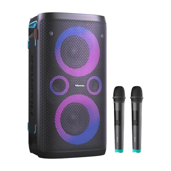 Hisense Party Rocker One Plus (HP110) Bluetooth Speaker with 300W Power, Built-in Woofer, Karaoke Mode, Built-in Wireless Charging Pad, AUX Input and Output, USB, 15 Hour Long-Last (тъмнейл - 2)