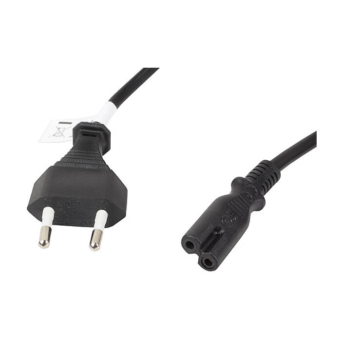 Кабел - Lanberg CEE 7/16->IEC 320 C7 EURO (RADIO) Power Cord 3m VDE, Black ID 72484