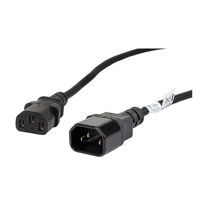Кабел - Lanberg extension power supply cable IEC 320 C13 -> C14 1.8m VDE, black ID 72495