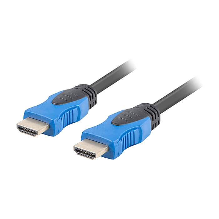 Кабел - Lanberg HDMI M/M V2.0 cable 4K 1m CU, black ID 72537 (тъмнейл - 2)