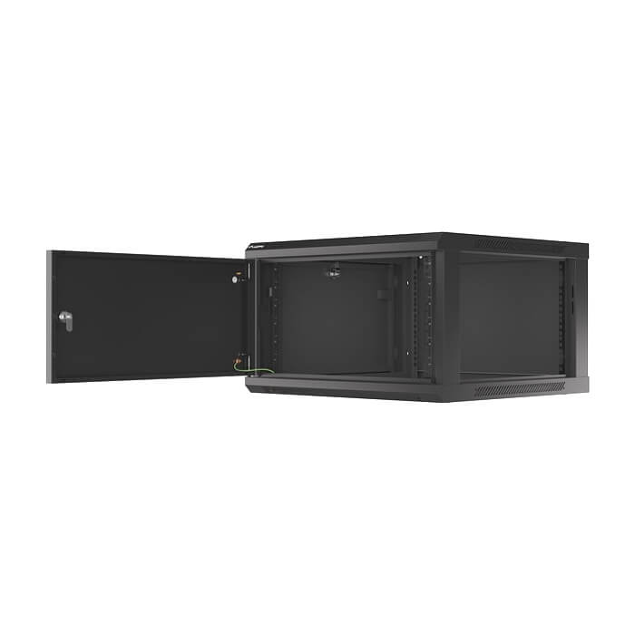 Lanberg rack cabinet 19" wall-mount 6U/600x600 for self-assembly with metal door black (flat pack) ID 87602 (тъмнейл - 3)