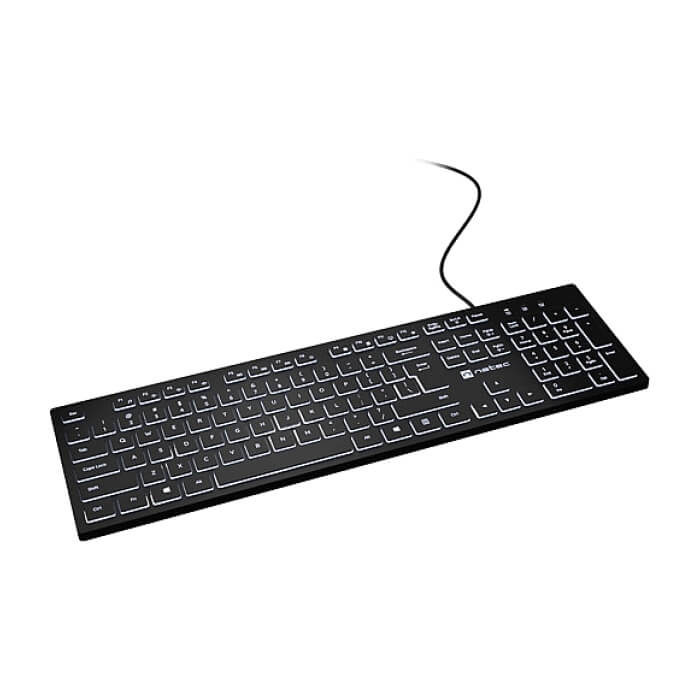 Natec Keyboard Herring Glow US, White Backlight (тъмнейл - 3)