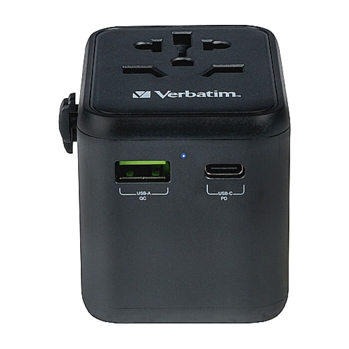 Verbatim UTA-02 Universal Travel Adapter with 1 x USB-C PD 20W / 1 x USB-A QC 3.0 (тъмнейл - 2)