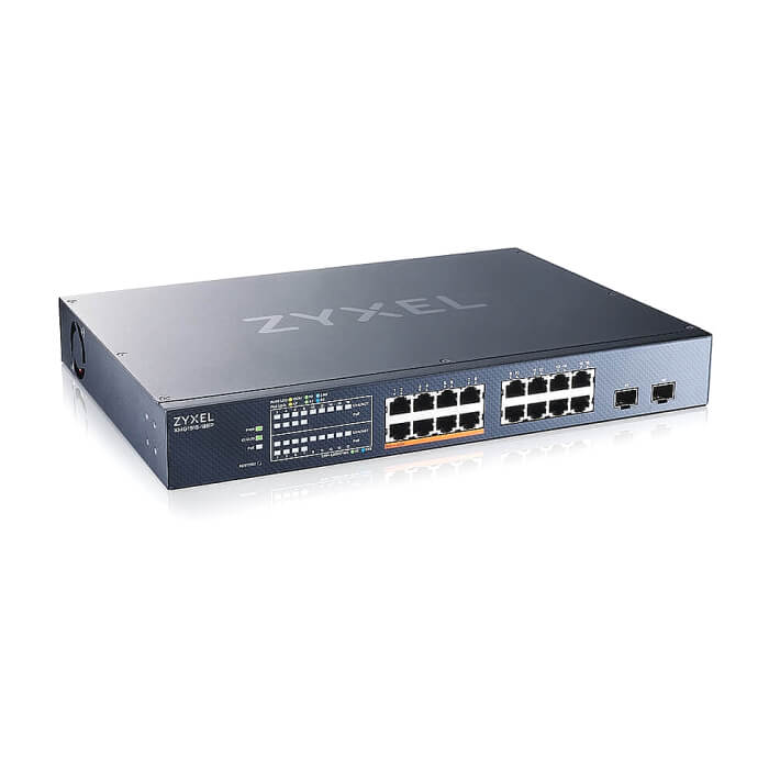 ZyXEL XMG1915-18EP, 16-port 2.5GbE, 2 SFP+, 8 x PoE++ 180W Smart Switch, hybird mode, standalone or NebulaFlex Cloud (тъмнейл - 4)