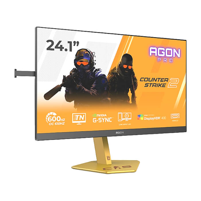 AOC CS24A, 24.1" TN eSports WLED, 1920x1080@610Hz (OC, Native 600Hz), 0.5ms GtG, 0.3ms MPRT, 500cd m/2, 1000:1, DCR 80M:1, Adaptive Sync, FlickerFree, Low Blue Light, Tilt, He ID 93780 (тъмнейл - 2)