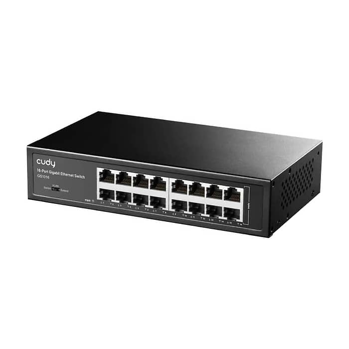 Cudy GS1016 16-Port Gigabit Switch, 16 10/100/100M RJ45 Ports Rack-mountable Steel Case (тъмнейл - 2)