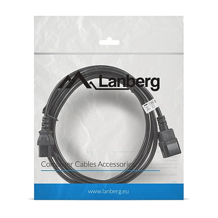 Кабел - Lanberg extension power supply cable IEC 320 C13 -> C14 3m VDE, black ID 72494 (тъмнейл - 4)