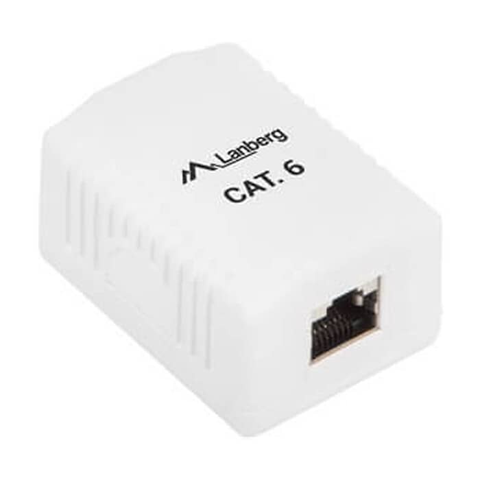 Lanberg surface-mount box CAT.6 FTP shielded 1X RJ45, white ID 72020 (тъмнейл - 2)