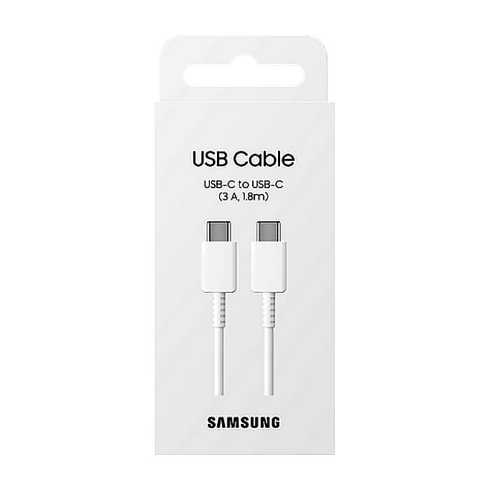 Samsung Cable USB-C to USB-C 1.8m (3A) White ID 90023 (тъмнейл - 3)