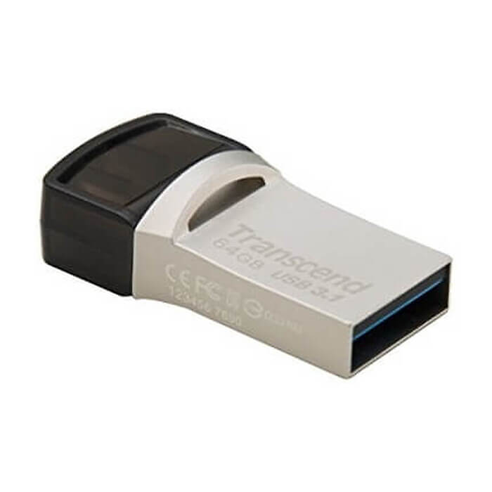 Transcend 64GB JETFLASH 890S, USB 3.1 Type C, Silver Plating ID 74151 (тъмнейл - 2)