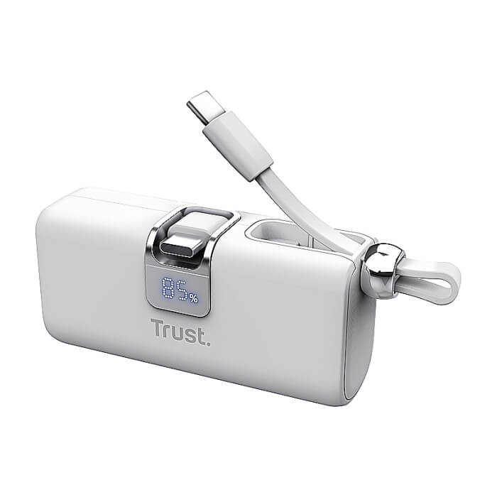 TRUST Pacto 5000 mAh Pocket Powerbank White ID 97840 (тъмнейл - 3)