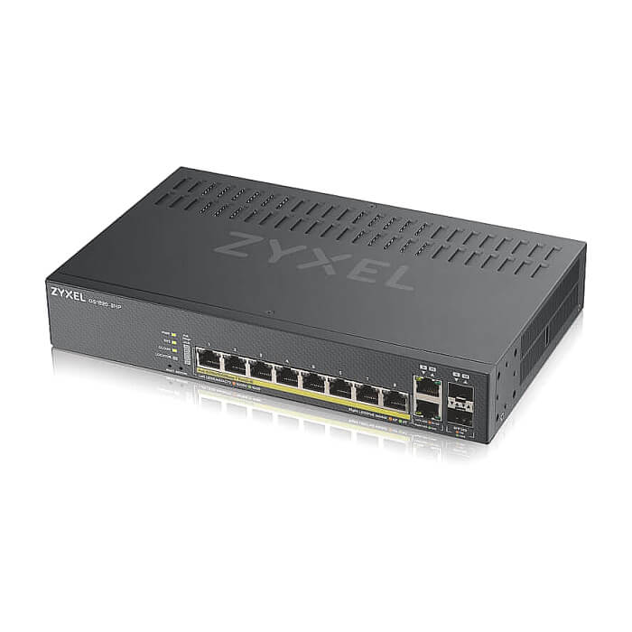 ZyXEL GS1920-8HPv2, 10 Port Smart Managed Switch 8x Gigabit Copper and 2x Gigabit dual pers., hybrid mode, standalone or NebulaFlex Cloud, 130 Watt PoE, fanless (тъмнейл - 4)