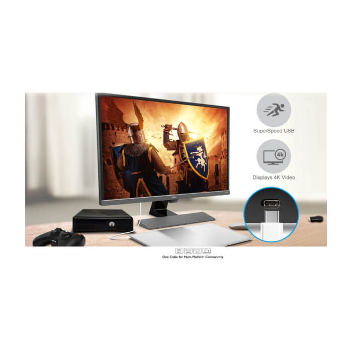 BenQ EW3270UE, 31.5" VA, 4ms, 3840x2160 4K UHD, FreeSync, Entertainment Monitor, HDR, 95% DCI-P3, Opt-Clarity, Flicker-free, LBL, B.I.+, Super Resolution, 3000:1, 20M:1 DCR, 1 ID 65273 (тъмнейл - 2)
