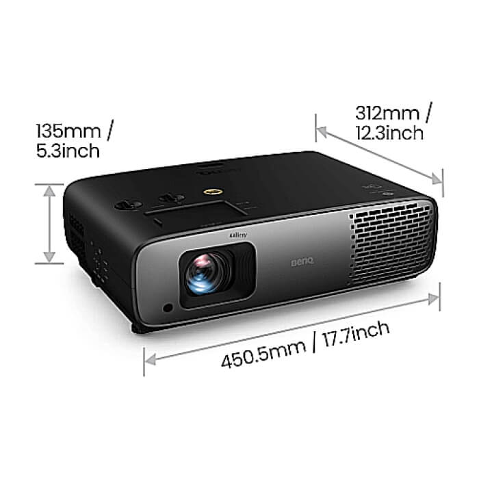 BenQ W4100i Home Cinema Projector, 4K UHD (3840x2160), 3200 ANSI lumens, 1.3x, 1.15~1.50 Throw Ratio, Vertical Keystone, AI Cinema, CinematicColor, Bluetooth 5.0, HDMIx3, USBx2, RS ID 95679 (тъмнейл - 2)