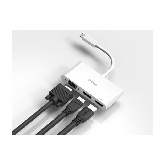 D-Link 3-in-1 USB-C to HDMI/VGA/DisplayPort Adapter (тъмнейл - 2)