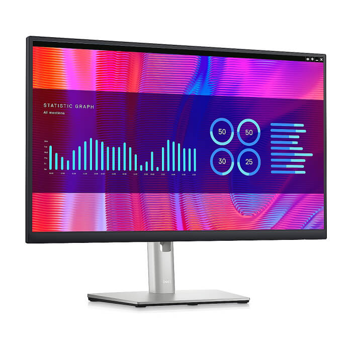 Dell P2423DE, 23.8" Wide LED AG IPS Panel, 5ms, 1000:1, 300 cd/m2, 2560x1440, 99% Srgb, HDMI, DP, USB-C hub, USB 3.2 Gen 1, RJ-45, ComfortView, Height, Pivot, Swivel, Tilt, Black ID 65241 (тъмнейл - 2)