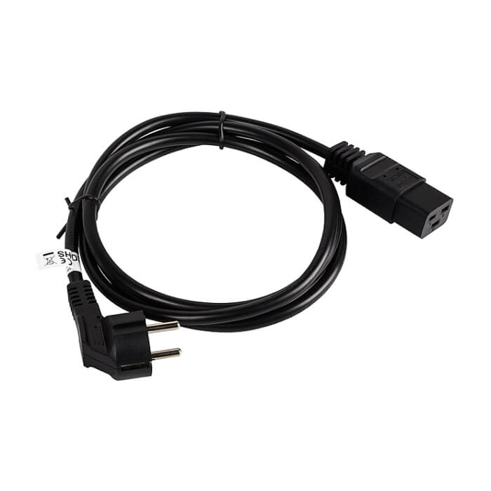 Кабел - Lanberg CEE 7/7 -> IEC 320 C19 power cord 16A 1.8m VDE, black ID 72491 (тъмнейл - 3)