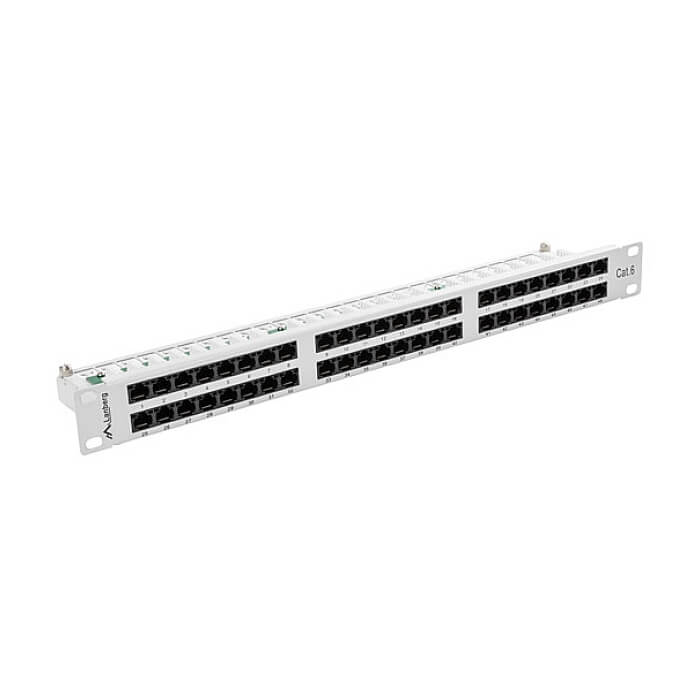 Lanberg patch panel 48 port 1U CAT.6, grey ID 62840 (тъмнейл - 2)