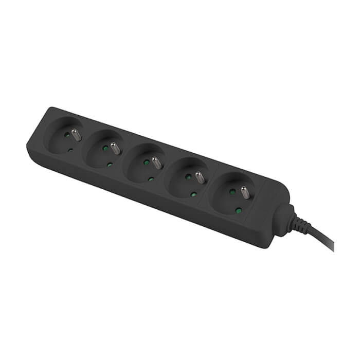 Lanberg power strip 1.5m, 5 sockets, french quality-grade copper cable, black (тъмнейл - 2)