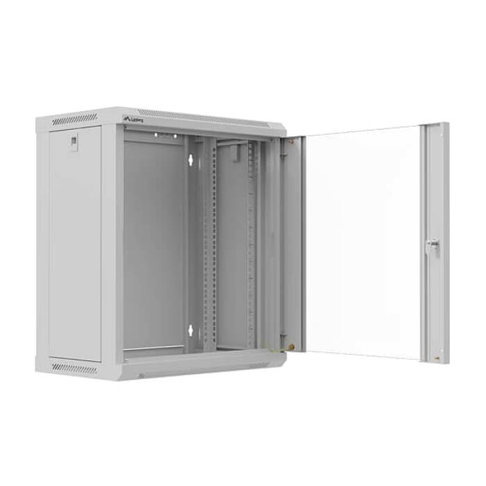 Lanberg Rack Cabinet, 19" wall-mount 12U/540x350 (flat pack) with glass door, Grey ID 96716 (тъмнейл - 5)