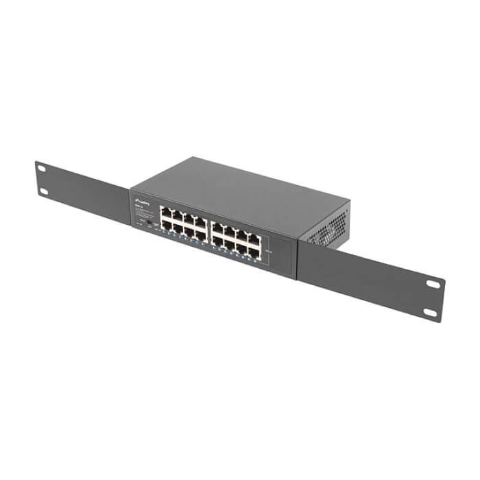 Lanberg switch rsge-16 16x 1GB gigabit ethernet unmanaged rack 10"/19" на супер цена