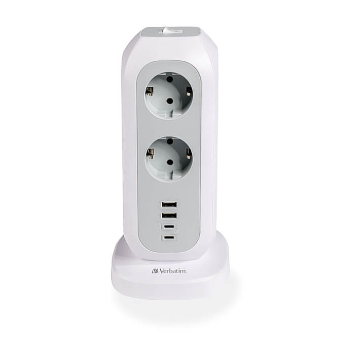 Verbatim EUPT-01 EU Power Tower 11 AC with 2 x USB-C / 2 x USB-A (тъмнейл - 3)