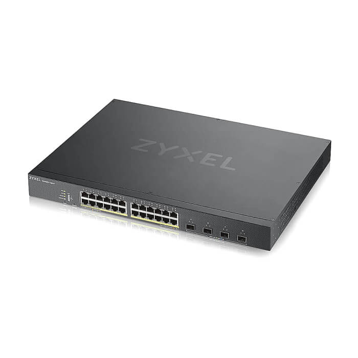 ZyXEL XGS1935-28HP, 28 Port Smart Managed PoE Switch, 24x Gigabit PoE and 4x 10G SFP+, hybrid mode, standalone or NebulaFlex Cloud, 375 Watt PoE (тъмнейл - 2)