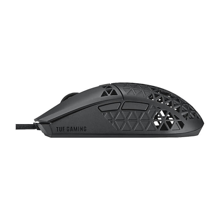 Asus TUF Gaming M4 Air Wired Gaming Mouse, 16,000 DPI Sensor, 6 Programmable Buttons, Ultralight Air Shell, IPX6 water resistance, ASUS Antibacterial Guard, TUF Gaming Paracord, pure PTFE feet, Black (тъмнейл - 2)