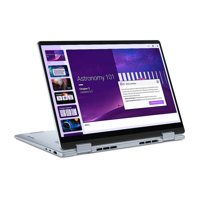 Dell 14 Plus 2-in-1 DB04250, Intel Ultra 7 256V (47 TOPS NPU, 8 cores, up to 4.8 GHz), 14" 16:10 FHD+(1920x1200) Touch 300nits WVA AG, 16GB, LPDDR5X, 8533MT/s (onboard), 512GB ID 88174 (тъмнейл - 2)
