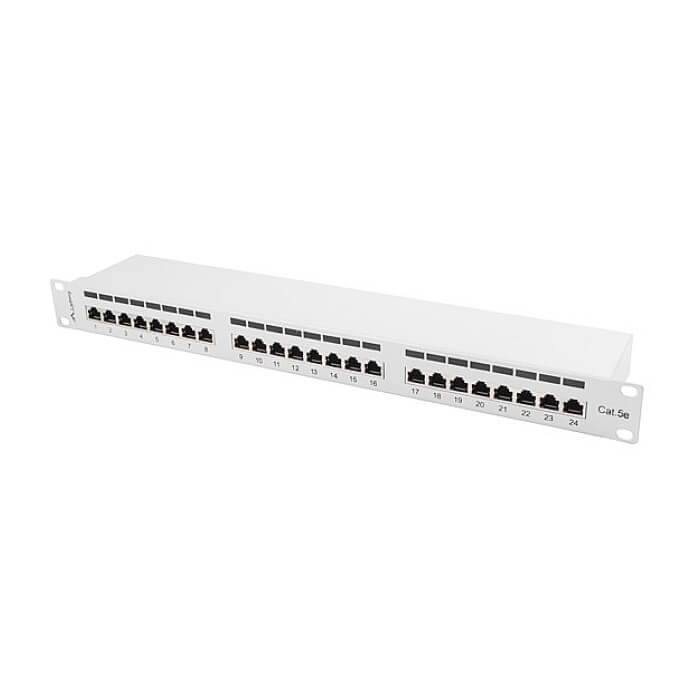 Lanberg patch panel 24 port 1U CAT.5E shielded, grey ID 62858 (тъмнейл - 4)