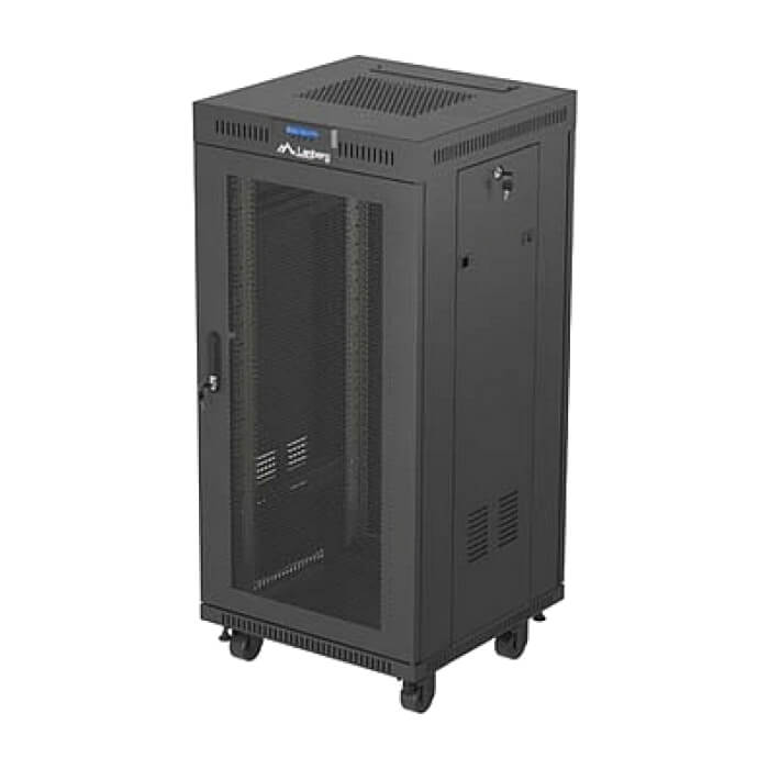 Lanberg Rack Cabinet 19" Free-Standing 24U/600X600 (FlAT Pack) With Mesh Door LCD Black V2 ID 98070 (тъмнейл - 2)