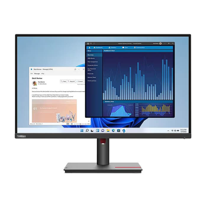 Lenovo ThinkVision T27p-30 27", IPS, WLED, AG, 4ms, 350 cd/m?, 1300:1, 3840x2160, 60Hz, Tilt, Swivel, Pivot, Height Adjust Stand, 4x USB 3.2, 1x USB-C, HDMI, DP, RJ45 ID 94109
