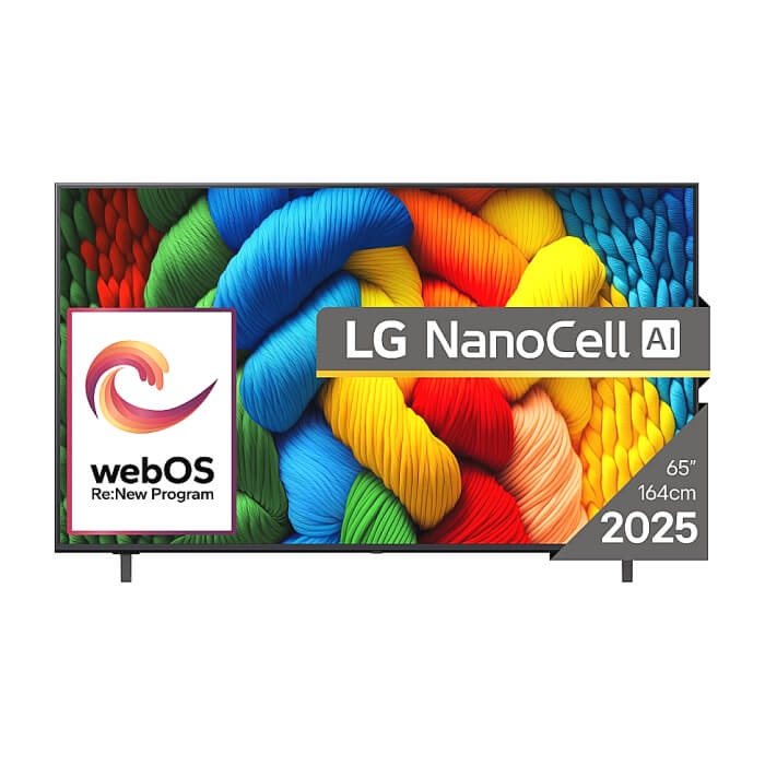 LG 65NANO80A3B, 65" 4K HDR Smart Nano Cell TV, 3840x2160, DVB-T2/C/S2, AI Alpha 7, HDR 10 PRO, webOS 25, ThinQ AI, VRR, ALLM, HGiG, WiFi, Clear Voice, AI Upscaling, Bluetooth, ID 92867 на супер цена от GT Computers LG 65NANO80A3B, 65" 4K HDR Smart Nano Cell TV, 3840x2160, DVB-T2/C/S2, AI Alpha 7, HDR 10 PRO, webOS 25, ThinQ AI, VRR, ALLM, HGiG, WiFi, Clear Voice, AI Upscaling, Bluetooth, ID 92867 на супер цена