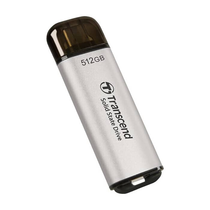 Transcend 512GB, USB External SSD, ESD300S, USB 10Gbps, Type C, Silver ID 73313 (тъмнейл - 2)