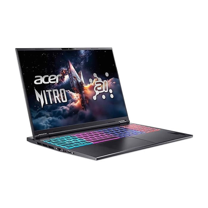 Acer Nitro 16S AI, AN16S-61-R28Q , AMD Ryzen AI 9 365 (up to 5.0Ghz, 24MB), 16" WQXGA (2560x1600)IPS 180Hz, 1*16GB DDR5 (1 slot free), 1024GB PCIe NVMe SSD, GeForce RTX 5070 8GB GDDR7, WiFi 6E, BT 5.3, No Os, Black (тъмнейл - 3)